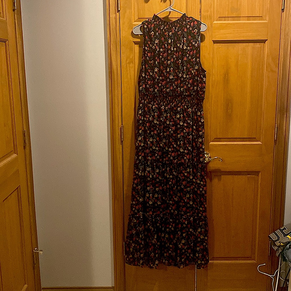 Draper James Black Floral Maxi Dress
